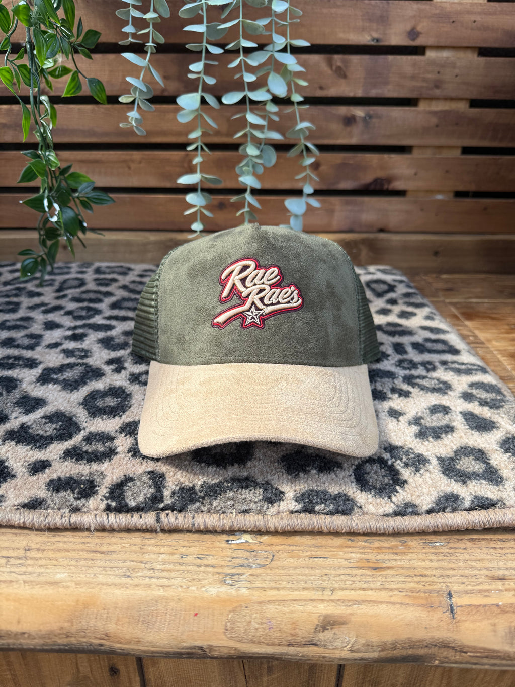 Khaki and cream Rae Rae's Trucker Hat