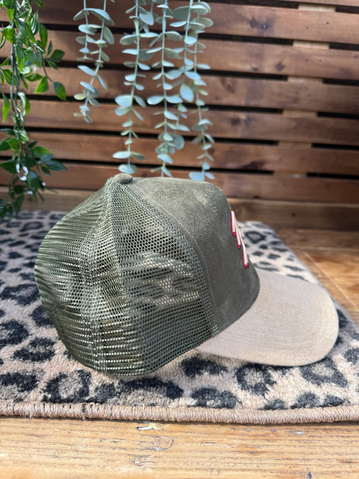 Khaki and cream Rae Rae's Trucker Hat