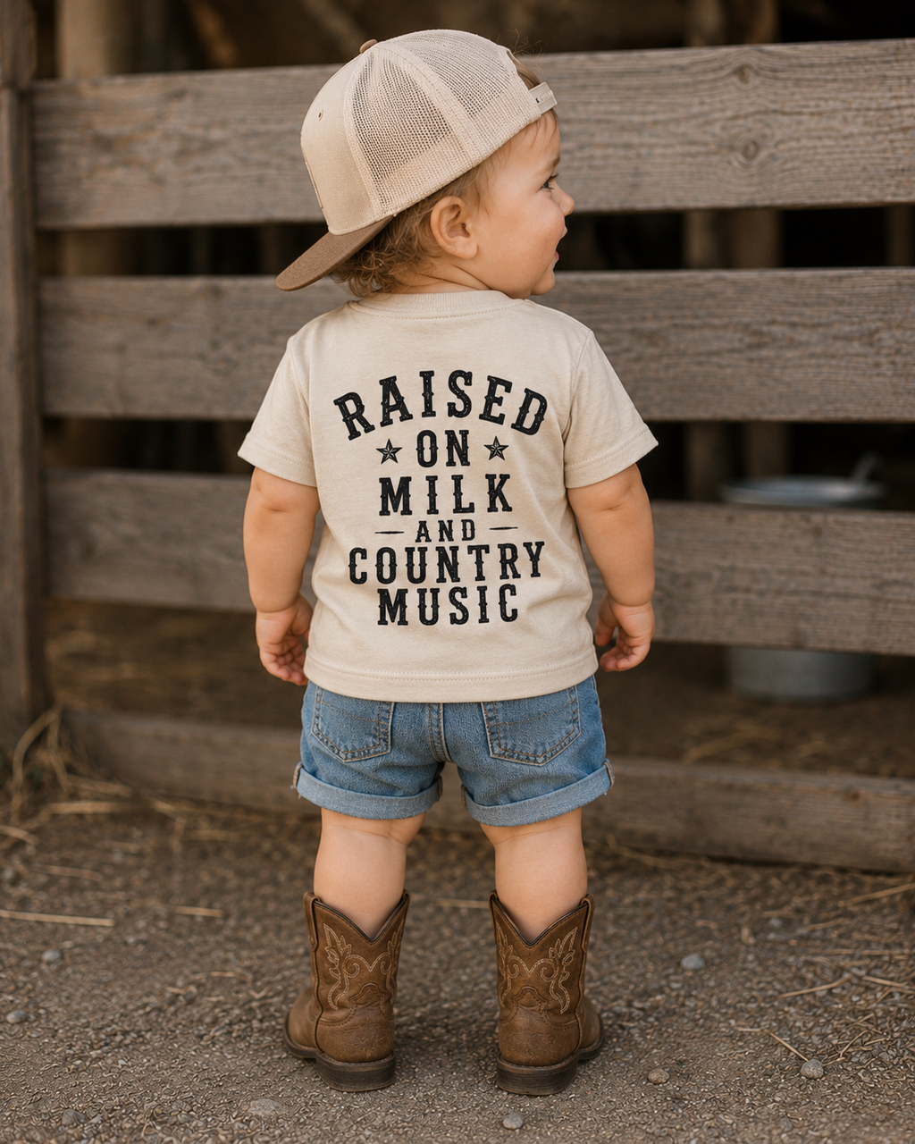 Raised on Milk and Country Music Tee (0-3 years) - Various colours available