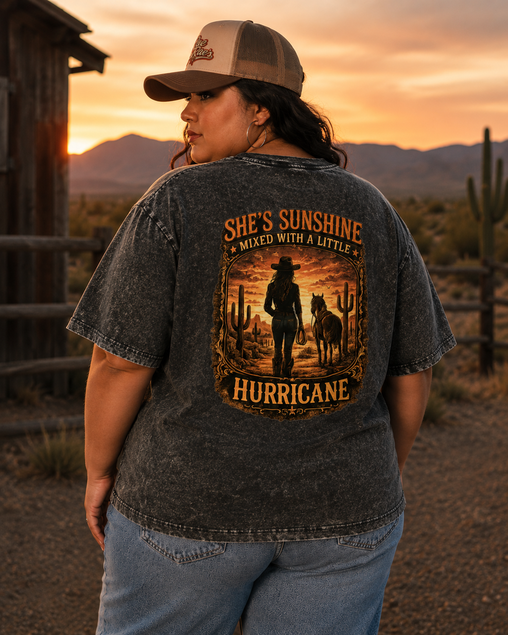 She's sunshine Tee - Acid wash