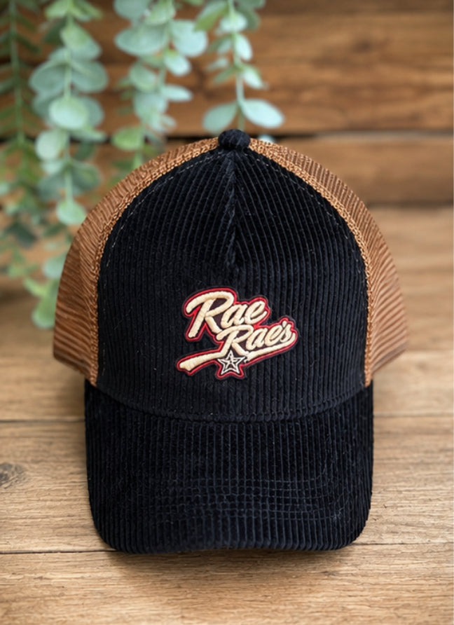 Black cord and toffee trucker hat