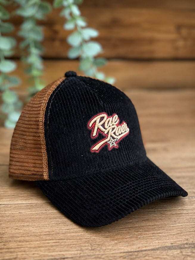 Black cord and toffee trucker hat