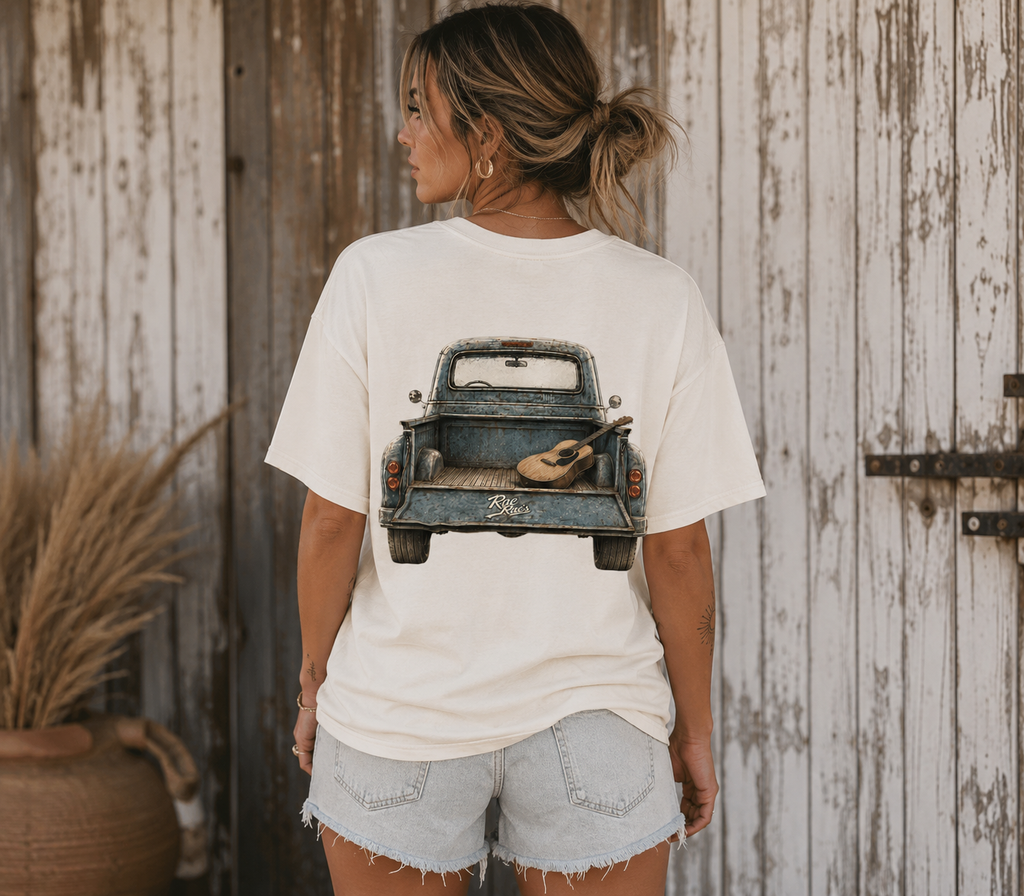 Vintage truck & Guitar Tee - Various colours